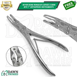 Instrumentos ortopédicos de doble acción Beyer Bone Rongeur curvos mordida de 3,5 mm 7" - Imagen 1 de 8