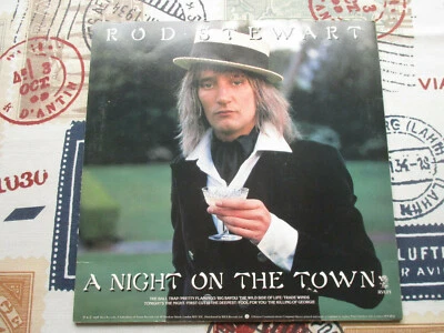 ROD STEWART A NIGHT ON THE TOWN ORIGINAL 1976 RIVA RECORDS STUDIO ALBUM VINLY LP - Image 1 of 4