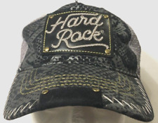 $12 Hard Rock Couture Snakeskin Print Black Mesh Trucker Cap Hat One Size