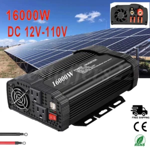 16000W Pure Sine DC 12V to AC 110V Inverter for Solar Panel Kit Solar Generator - Picture 1 of 56