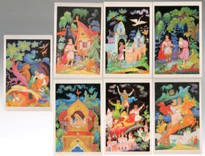 PALEKH, PRINCESA RANA CUENTO DE HADAS, ARTISTA K. BOKAREV, JUEGO DE 12 POSTALES RUSAS - Imagen 1 de 3
