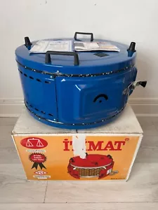 TURKISH Itimat Electrical Roster Grill Round Oven BBQ Single Tray Mix Grill Blue - Picture 1 of 12