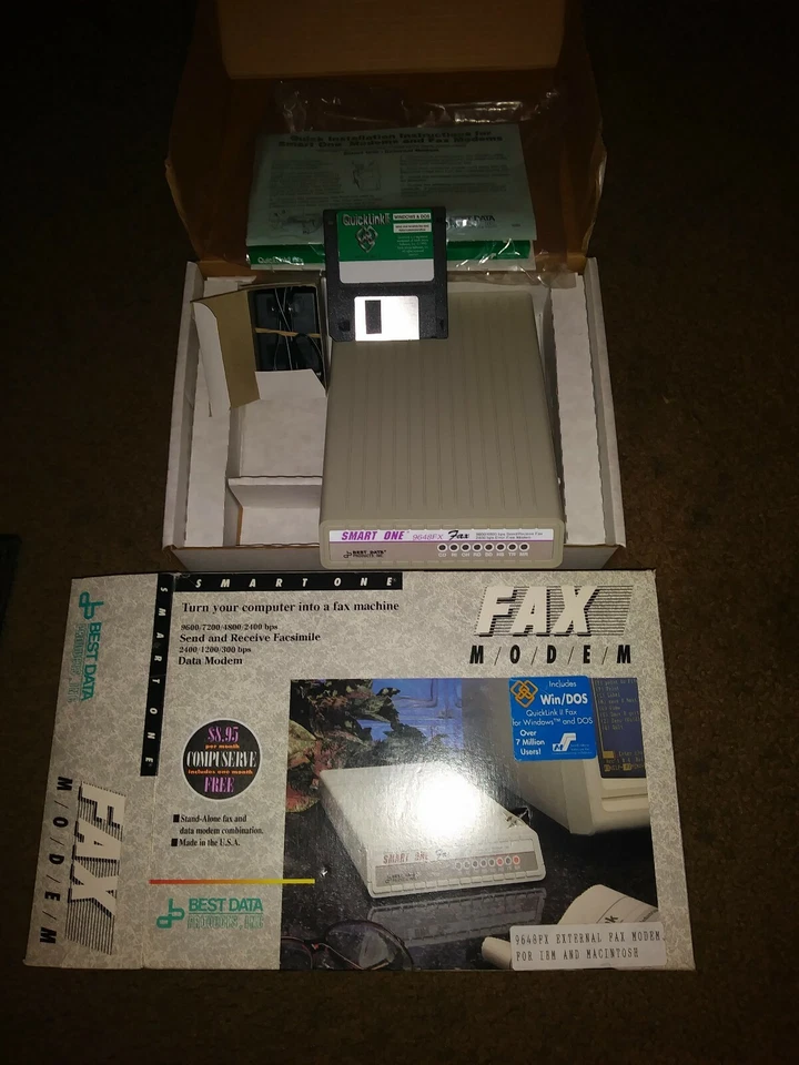 Macintosh IBM Computer Modem New Best Data 9648FX External Smart One For FAX USA - Image 1 of 4
