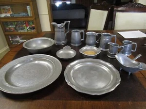 12 Vintage Wilton Armetale Zinn Lot Tassen, Teller, andere - Bild 1 von 9