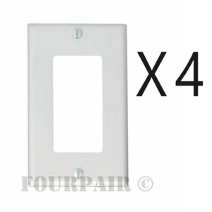 4 Pack - 1-Gang Decora Decorator Flush Wall Face Plate Outlet Cover GFCI White - Picture 1 of 2
