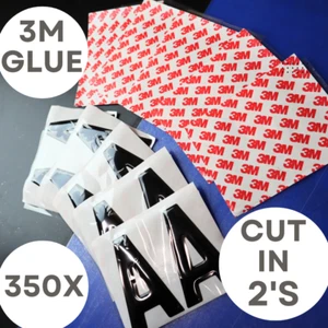 350 x 3D 4D Gel Number Plates Letters with 3M Backing Resin Digits - Picture 1 of 5
