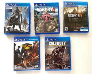 PlayStation 4 PS4 Action War Game Lot Destiny Farcry4 Resident Evil CoD 2nd Son - Picture 1 of 3