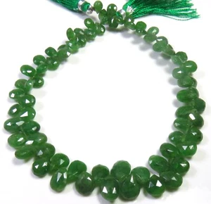 Natural Tsavorite Gems Green Garnet Faceted Pear Beads 8.5 Inch 5-9.5 mm LC-1668 - Picture 1 of 5