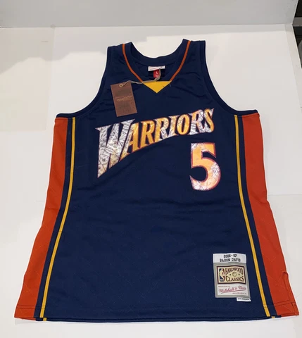 Mitchell and Ness NBA Golden State Warriors Blue BARON DAVIS basketball Jersey L Cover