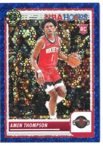 2023-24 Panini NBA Hoops Premium Stock Amen Thompson #86 Blue Disco RC /99 - Picture 1 of 2