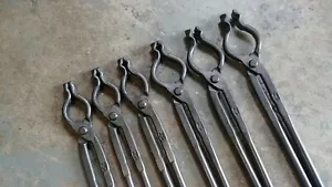 Bolt Wolf Jaw Tongs Blacksmith Set for anvil hardy vise forge tools Lot of 6 Pcs - Picture 1 of 6