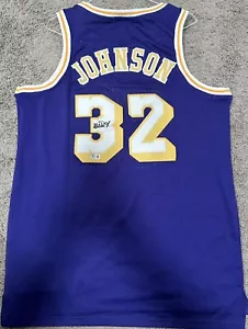 Magic Johnson signed pro style LA Lakers jersey BAS COA Witness proof HOF shaq - Picture 1 of 3