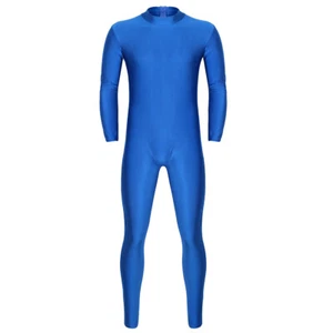 Herren Body Einteiler Bodysuit Langarm Ganzkörper Anzug Unitard Jumpsuit Overall - Picture 1 of 122