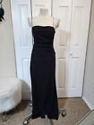 Euc Elie Tahari Black Ruched Side Evening Gown