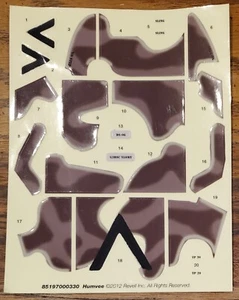 2012 Revell Snap Tite Humvee 1:25 scale Military  Model Decal Sheet 85197000330 - Picture 1 of 1