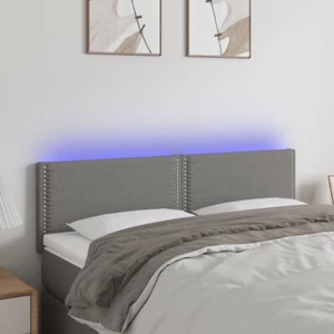 NNEVL LED Headboard Dark Grey 144x5x78/88 cm Fabric - Picture 1 of 6