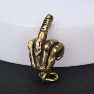 Metal Raised Middle Finger Up Keychain Pendant Punk Rock Men Fashion Accessories - Picture 1 of 14
