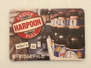 Harpoon IPA Cardboard Coaster Fridge Full #fridgefull Who’s In? Double Sided - Picture 1 of 3