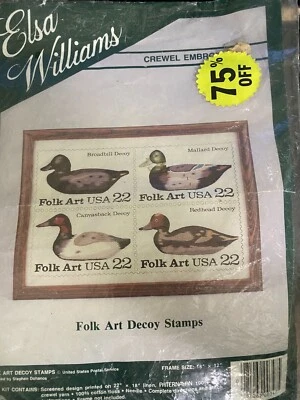 Kit bordado crewel 1985 Elsa Williams SEÑUELO ARTE POPULAR ESTAMPILLAS Foto 1 de 3