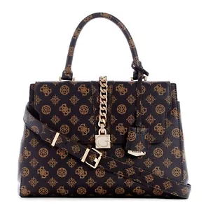 GUESS TIBERIA Society Satchel Mocha Logo, Damentasche Handtasche Henkeltasche - Bild 1 von 4
