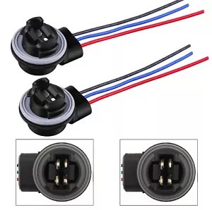 Universal Pigtail Wire Female Socket 3157 S Two Harness Front Turn Signal Fit - Picture 1 of 11