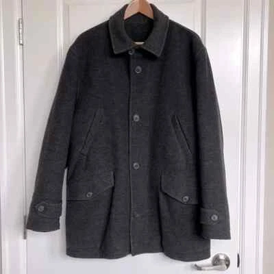 HAMMERSLEY Men’s Coat Overcoat sz M Cashmere & Wool Full Zip & Buttons Dark Gray - Image 1 of 4