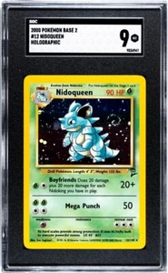 2000 Pokemon Game Base Set 2 Holo Nidoqueen #12/130 SGC 9 Swirl ๐ - Picture 1 of 2
