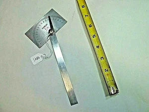 Protractor, Vintage DUNLAP No. 4029 Machinists Stainless Steel Protractor, USA - Picture 1 of 3
