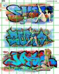 6056 DAVE'S DECAL HO SCALE DECALS URBAN GRAFFITI TRAIN BOXCARS STREET CITY WALLS - Picture 1 of 4