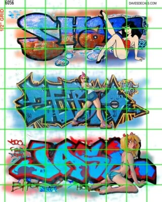 6056 DAVE'S DECAL HO SCALE DECALS URBAN GRAFFITI TRAIN BOXCARS STREET CITY WALLS - Image 1 of 4