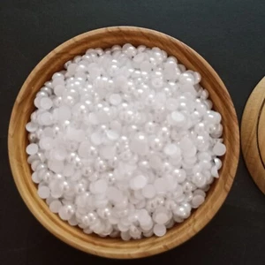 195pcs 5mm White Pearl Cabochon Beads Half Round Flatback AUS Free Postage Z9 - Picture 1 of 4