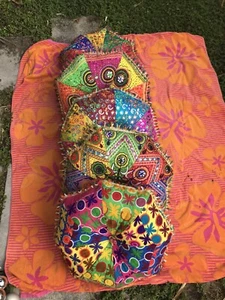 ORGANIC PARA PILLOWS COMFORT MEDITATION LIVINGROOM OUTSIDE COLORFUL HANDMADE - Picture 1 of 9