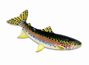 Hand Painted 5" Small Rainbow Trout Game Fish Statue Figurine Sculpture 687B - Picture 1 of 2