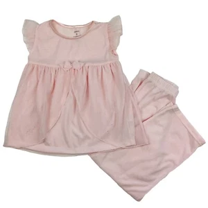 Carter's Girl's 6 Pajama PJ Pants Set Sleeveless Top Sparkle Pink Peach 2 Piece - Picture 1 of 10