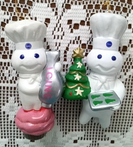2 Vintage Kurt Adler Pillsbury Doughboy ORNAMENT Cupcake Zuckerguss WEIHNACHTEN PLÄTZCHEN 1998 - Bild 1 von 8