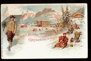 altes Bärenhotel Grindelwald Schweiz Pionier Postkarte - Bild 1 von 1