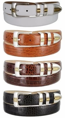 Cinturón de vestir de golf de diseñador de cuero de vaca genuino de grano completo Carmelo de 1-1/8" de ancho Foto 1 de 2