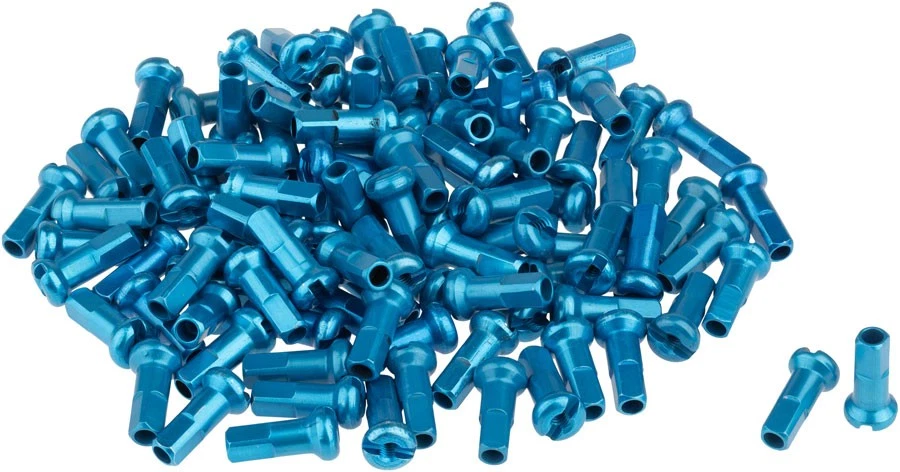 Boquillas de radios estándar DT Swiss - Aluminio, 2,0 x 12 mm, turquesa, caja de 100 Foto 1 de 1