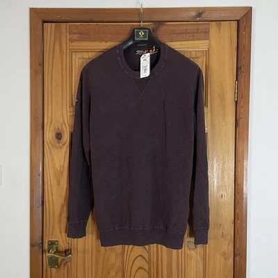 Superdry Mens Premium Dyed Cotton Pullover Malbec 2XL 44 Chest BNWT RRP £39.99 ✅ - Image 1 of 4