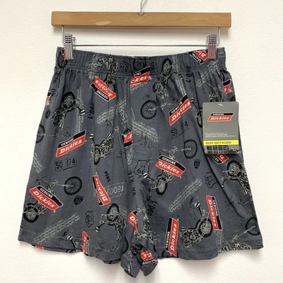 Calzoncillos boxer Dickies genuinos con estampado de motocicleta ropa interior gris medio tejido elástico Foto 1 de 4