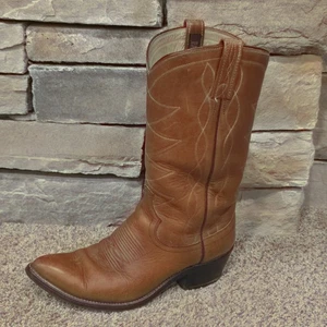 BOTAS VAQUERAS DAN POST WESTERN CUERO MARRÓN HOMBRE TALLA 8 D VINTAGE - Imagen 1 de 13