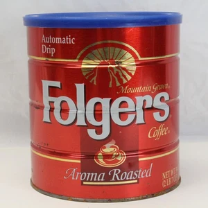 Folgers Can Tin For For all Coffee Maker 39 Oz Holy Grail Aroma Roast Movie Prop - Picture 1 of 7