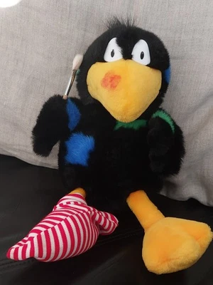 Der kleine Rabe Socke 30 cm  als Maler Künstler mit Pinsel Kuscheltier Sehr gut - Bild 1 von 4