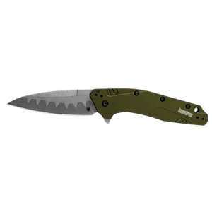 Kershaw Coltelli Dividend Liner Lock Lama composita alluminio verde oliva 1812OLCB - Foto 1 di 2