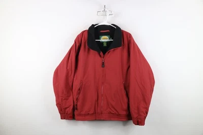 Vintage Cabelas Mens Small Distressed Spell Out Fleece Lined Bomber Jacket Red - Image 1 of 4