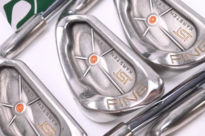 Ping Karsten ISI Nickel Irons / 4-PW / Orange Dot / Stiff Flex Ping AWT 2.0 - Image 1 of 4