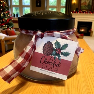 A Cheerful Giver Candle Gourmet Sugar Cookie 22 Oz. Two Wick Jar Lid - Picture 1 of 2