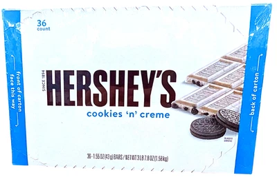 Hershey's Cookies 'n' Creme Candy Bars Full Size 36 x 1.55 Oz EXP 05/2026 - Image 1 of 4
