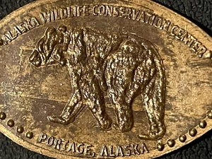 Centro de Conservación de Vida Silvestre de Alaska Portage Alaska Cu centavo alargado #071787 - Imagen 1 de 3