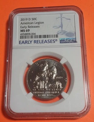 2019-D  50C AMERICAN LEGION 100TH ANNIVERSARY HALF DOLLAR NGC MS69 EARLY RELEASE - Image 1 of 4